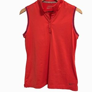 Nike Drifit Golf Womens Pink Sleeveless Mock Top